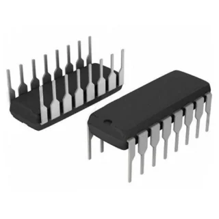 Circuito integrado 74C922 codificador de teclado de 16 teclas con matriz 4×4 y salida digital de 4 bits.