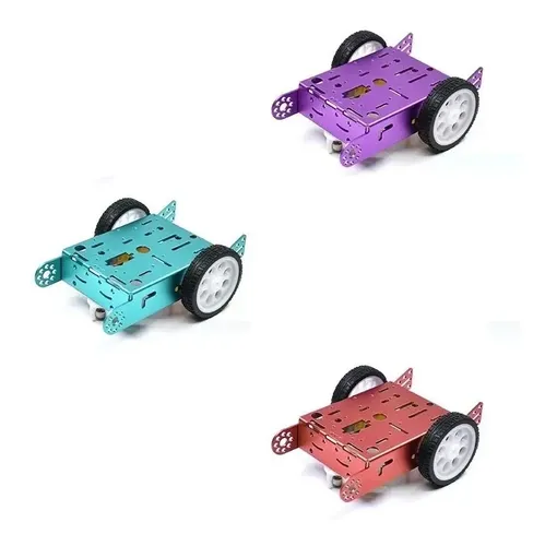 Chasis de Coche Robot 2WD de Aluminio para Mbot Chasis de Coche Robot 2WD de Aluminio para proyectos DIY