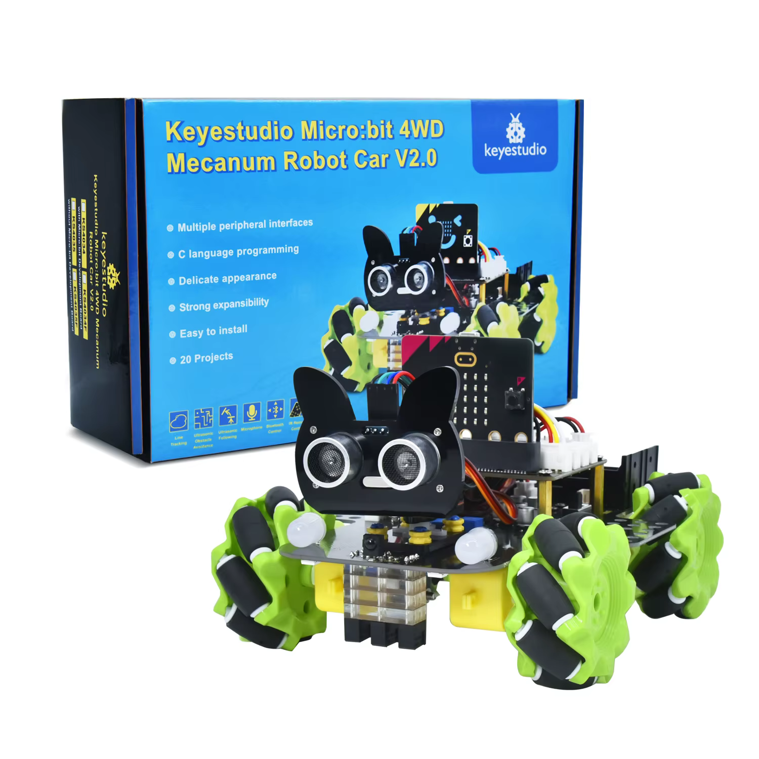 Micro:bit 4WD Mecanum Robot Car V2.0 KS4034F Micro:bit 4WD Mecanum Robot Car V2.0 KS4034F - Imagen 2