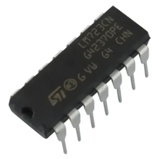 Circuito integrado LM723 regulador de voltaje lineal ajustable de precisión en encapsulado DIP-14.