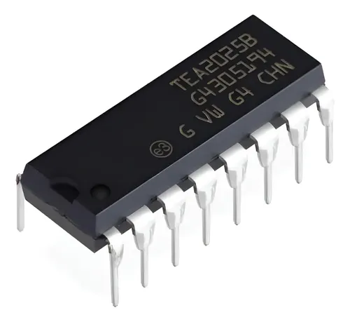 Amplificador de Audio Estéreo TEA2025 DIP-16 Circuito integrado TEA2025 amplificador de audio estéreo Clase AB en encapsulado PowerDIP-16.