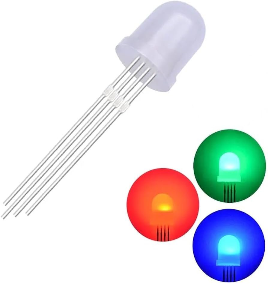 Diodo LED RGB de 10mm de Ánodo Común – 4 Pines Diodo LED RGB de 10mm de Ánodo Común – 4 Pines - Imagen 2
