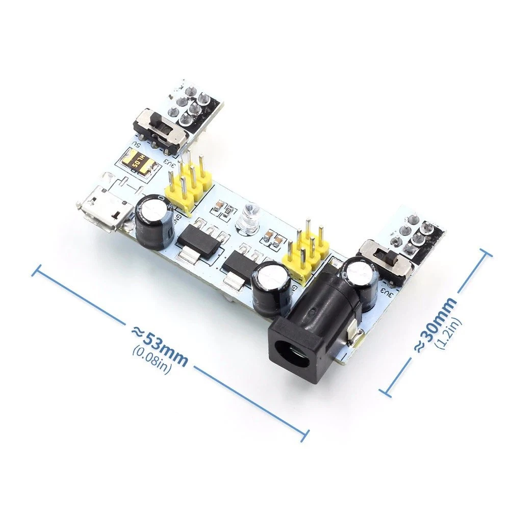 Módulo de Alimentación MB-102 3.3V 5V para Protoboard 400/830 Puntos Módulo de Alimentación MB-102 3.3V 5V para Protoboard 400/830 Puntos - Imagen 2