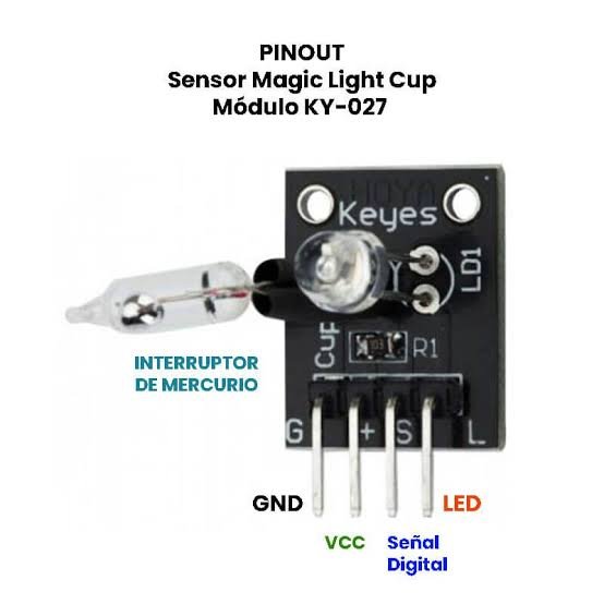 Módulo Sensor de Copa de Luz Mágica KY-027 – Sensor de Inclinación con LED Módulo Sensor de Copa de Luz Mágica KY-027 – Sensor de Inclinación con LED - Imagen 3