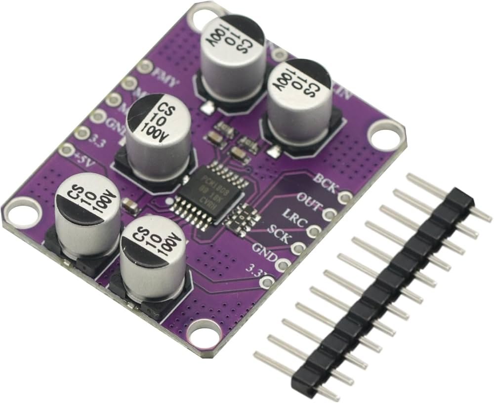 PCM1808 24 Bits ADC de Audio Estéreo 105dB SNR con Entrada Analógica Módulo PCM1808 ADC de audio estéreo 24 bits I2S
