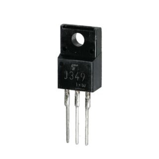 Transistor MOSFET 2SJ349 de canal P, 60 V y 20 A, en encapsulado TO-220NIS.